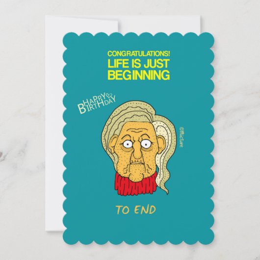 生命はちょうど老婦人の漫画を始めています カード (正面)