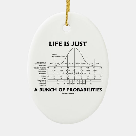 生命はです確率(Statsのおもしろい)のちょうど束 セラミックオーナメント (正面)