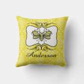 生命はです蜂utifulのパーソナライズな枕(黄色) クッション (裏面)