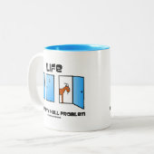 生命はですMontyホール問題(3つのドア) ツートーンマグカップ (正面左)