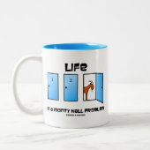 生命はですMontyホール問題(3つのドア) ツートーンマグカップ (左)