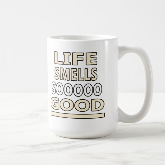 生命はとてもよく臭いがします コーヒーマグカップ (右)