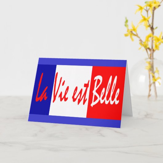 生命はよいです!  -フランス語はそれを利用しよう カード (黄色い花)