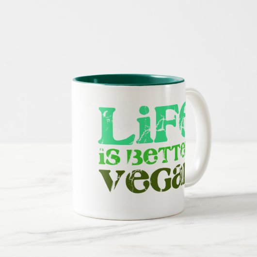 生命はよりよいです ツートーンマグカップ (正面右)