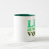 生命はよりよいです ツートーンマグカップ (中央)