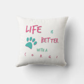生命はよりよいコーギーです クッション (裏面)