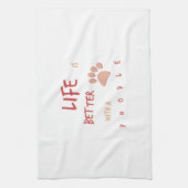 生命はよりよいプードルです キッチンタオル (縦)