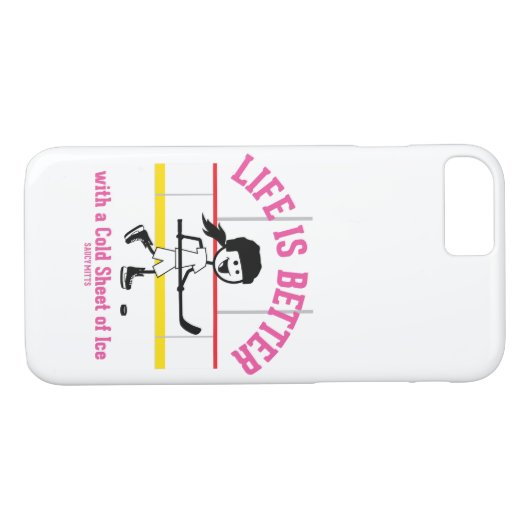 生命はよりよい女の子のホッケー選手のピンクです Case-Mate iPhoneケース (裏面(横))