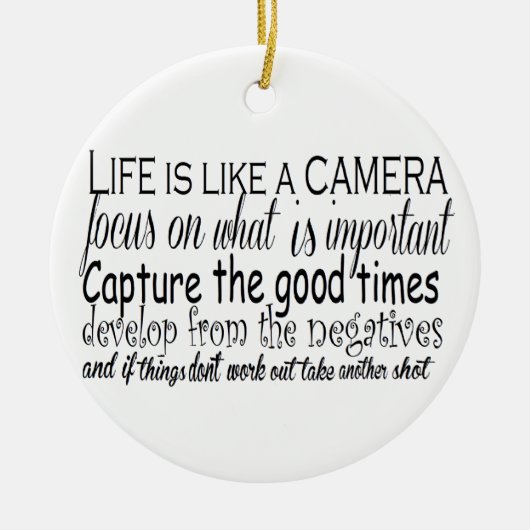 生命はカメラのようです セラミックオーナメント (正面)