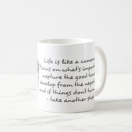 生命はカメラの引用文のようです コーヒーマグカップ (正面右)