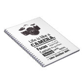 生命はカメラの引用文、グランジな黒のようです ノートブック (右側)