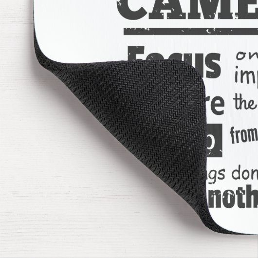 生命はカメラの引用文、グランジな黒のようです マウスパッド (コーナー)