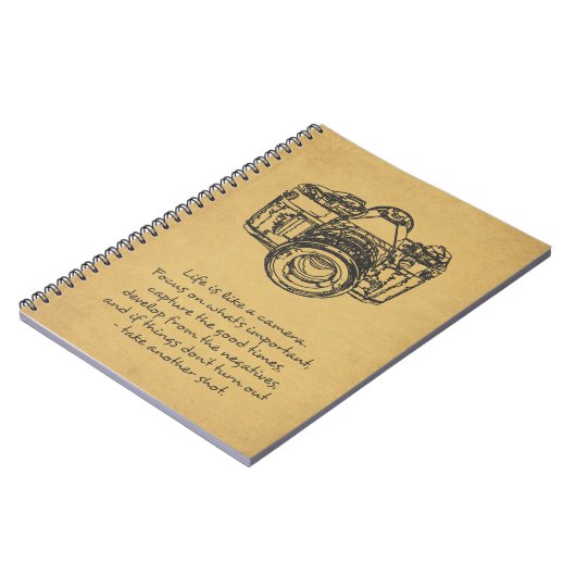 生命はカメラの引用文、ヴィンテージのようです ノートブック (左側)
