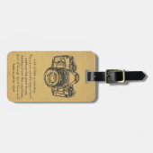 生命はカメラの引用文、ヴィンテージのようです ラゲッジタグ (正面横)
