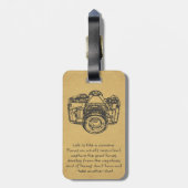 生命はカメラの引用文、ヴィンテージのようです ラゲッジタグ (裏面縦)