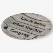 生命はキャンプしているときよりよいです ペーパープレート (アングル)
