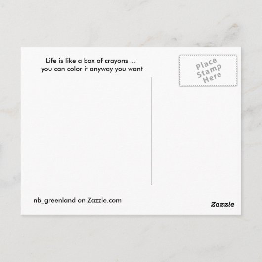生命はクレヨンの箱のようです ポストカード (裏面)