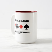 生命はゲーム橋です深刻です(4つのカードのスーツ) ツートーンマグカップ (正面左)