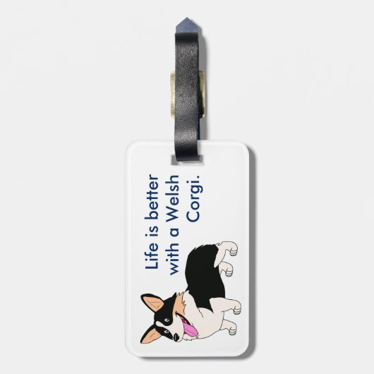 生命はコーギーとよりよいです ラゲッジタグ (裏面縦)