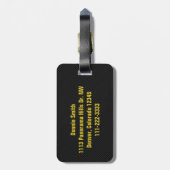 生命はゴルフ旗の名前入りなバッグのラベルです ラゲッジタグ (裏面縦)