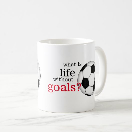 生命はゴールのサッカーのマグなしにである何 コーヒーマグカップ (正面右)
