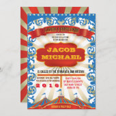 生命はサーカスのこうもりのバーの（ユダヤ教の）バル・ミツバーの招待状です 招待状 (正面/裏面)