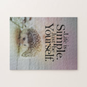 生命はシンプルでかわいいハリネズミの感動的な引用文です ジグソーパズル (横)