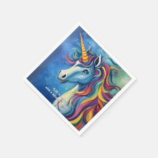 生命はスプラッシュで良い魔法。 スタンダードカクテルナプキン (角)