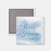 生命はテスト天国はギフト正方形マグネットである マグネット (正面/裏面)