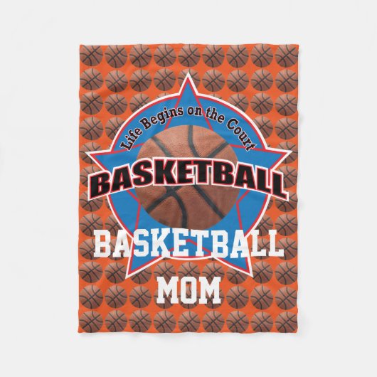 生命はバスケットボールのお母さんを始めます フリースブランケット (正面)