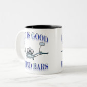 生命はバーの後ろでよいです ツートーンマグカップ (正面左)