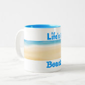 生命はビーチのマグです ツートーンマグカップ (正面左)