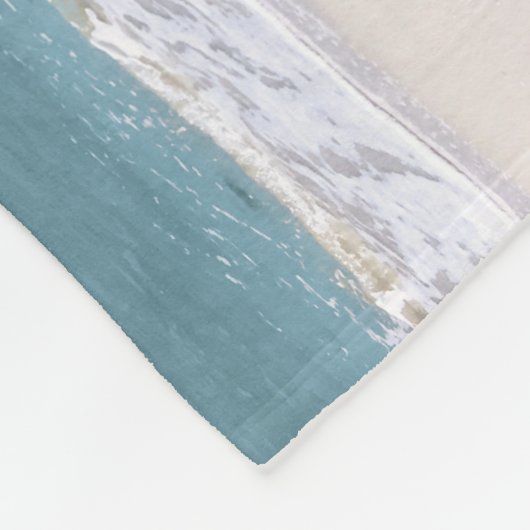 生命はビーチの写真でよりよいです フリースブランケット (角)