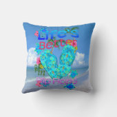 生命はビーチサンダルでよりよいです クッション (裏面)