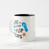 生命はビーチサンダルでよりよいです ツートーンマグカップ (正面左)