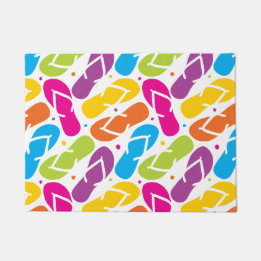 生命はビーチサンダルでよりよいです ドアマット