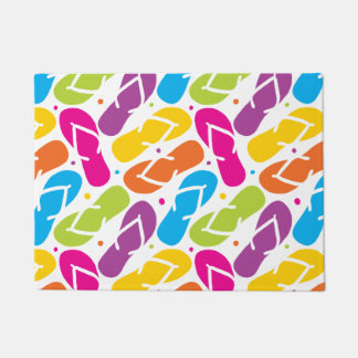 生命はビーチサンダルでよりよいです ドアマット