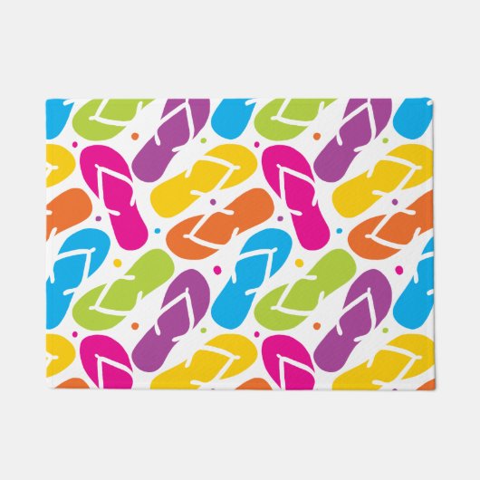 生命はビーチサンダルでよりよいです ドアマット (正面)