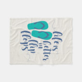 生命はビーチサンダルでよりよいです フリースブランケット (正面(横))