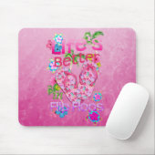 生命はビーチサンダルでよりよいです マウスパッド (マウス)