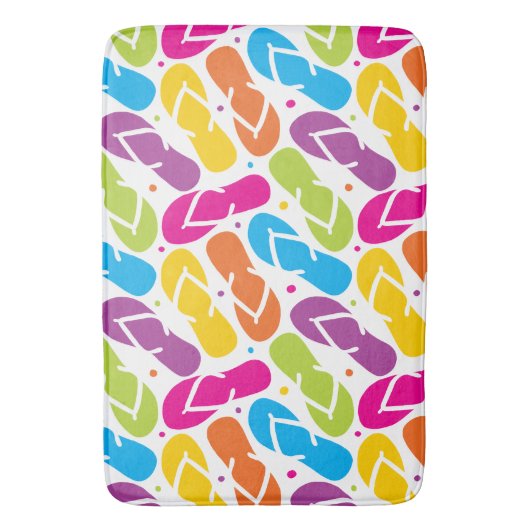 生命はビーチサンダルパターンでよりよいです バスマット (正面縦)