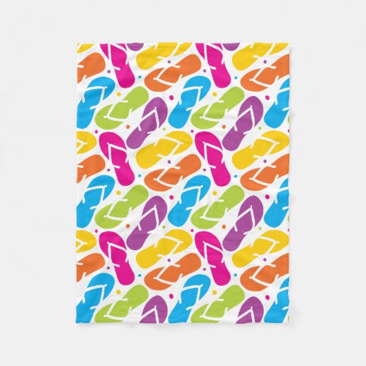 生命はビーチサンダルパターンでよりよいです フリースブランケット (正面)