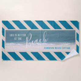 生命はビーチ|の美しい写真でよりよいです ビーチタオル