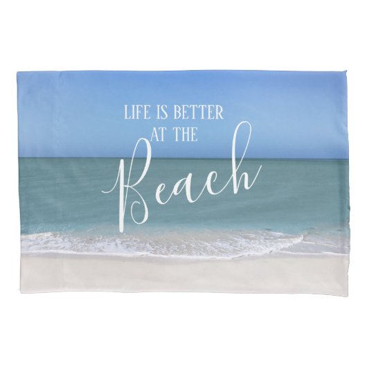 生命はビーチ|の美しい写真でよりよいです 枕カバー (正面)