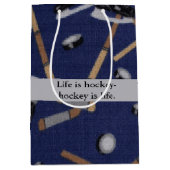 生命はホッケーです ミディアムペーパーバッグ (正面)