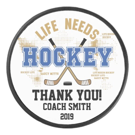 生命はホッケーを感謝していしていますコーチ必要とします アイスホッケーパック (正面)