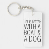 生命はボート及び犬Keychainとよりよいです キーホルダー (正面)