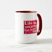 生命は不確かです-デザートの最初のコーヒー・マグを食べて下さい マグカップ (正面右)