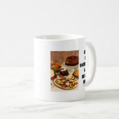 生命は不確かです。  デザート第1を食べて下さい。 (ユーモア) コーヒーマグカップ (正面右)