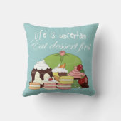 生命は不確か最初に食べますデザートをです クッション (裏面)